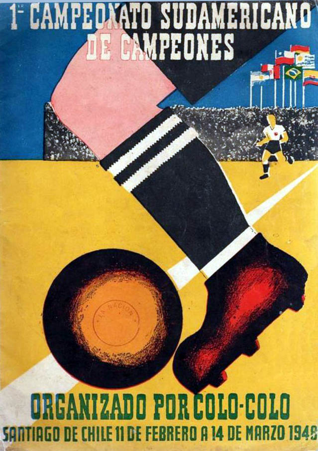 Un collage de escudos de clubes argentinos como Boca Juniors, River Plate y Racing, con el trofeo de la Copa Libertadores y Sudamericana de fondo.