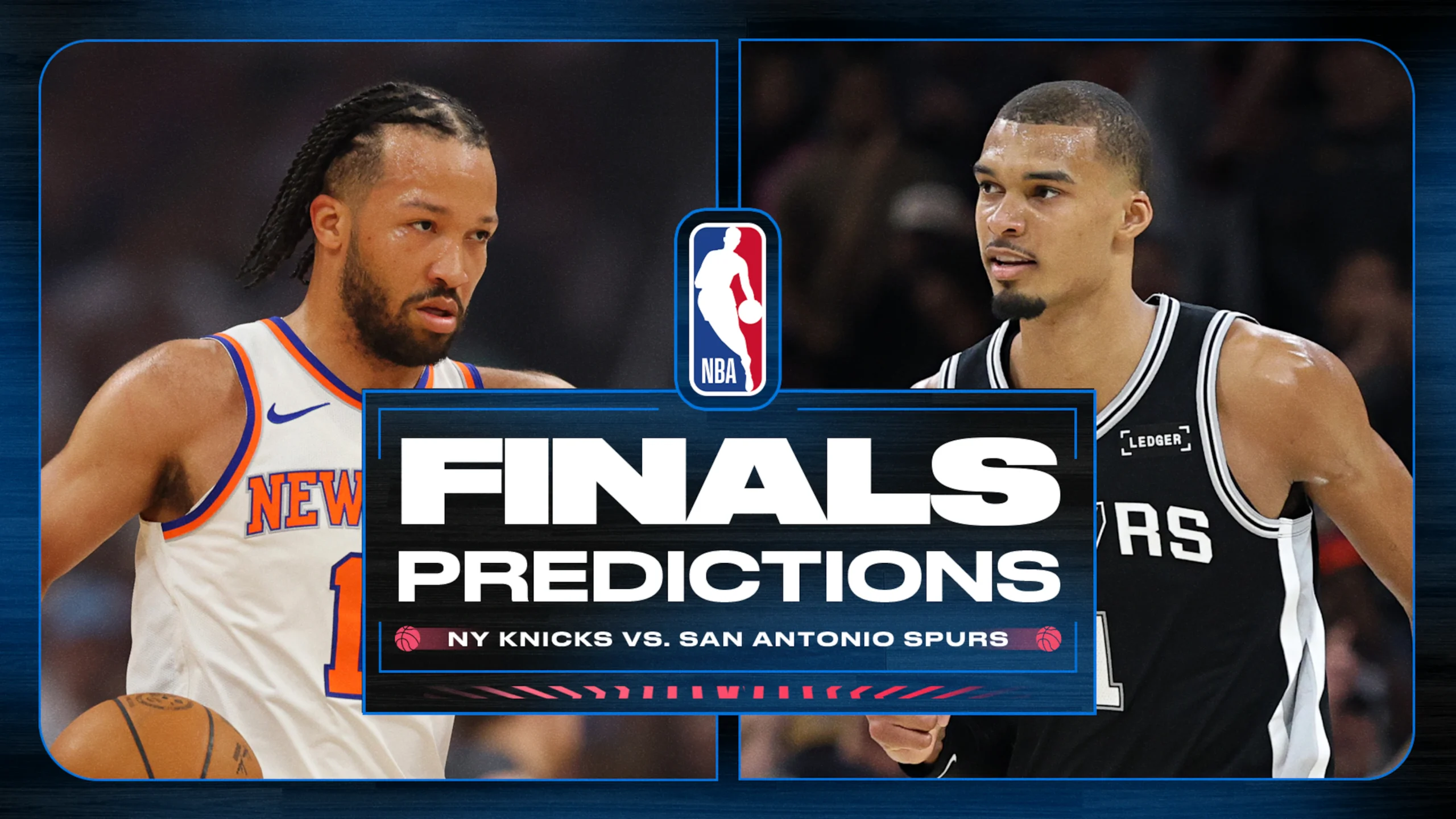 Jugadores de los New York Knicks y San Antonio Spurs en acción durante un partido de baloncesto.