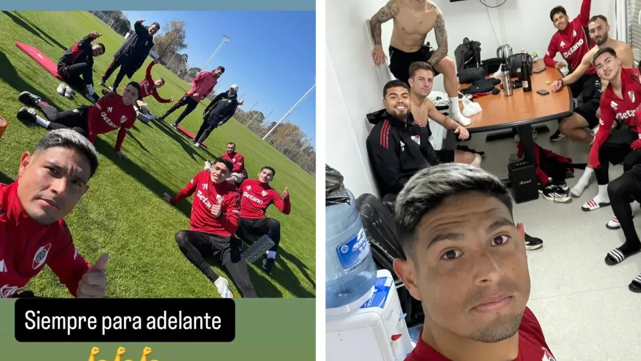 Maxi Salas comparte el día a día de los “borrados” de River en fotos desde el predio