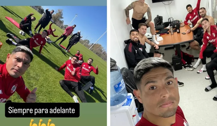 Maxi Salas comparte el día a día de los “borrados” de River en fotos desde el predio