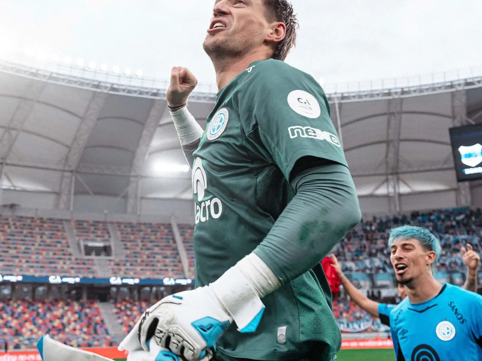 Thiago Cardozo, arquero de Belgrano, durante un partido.