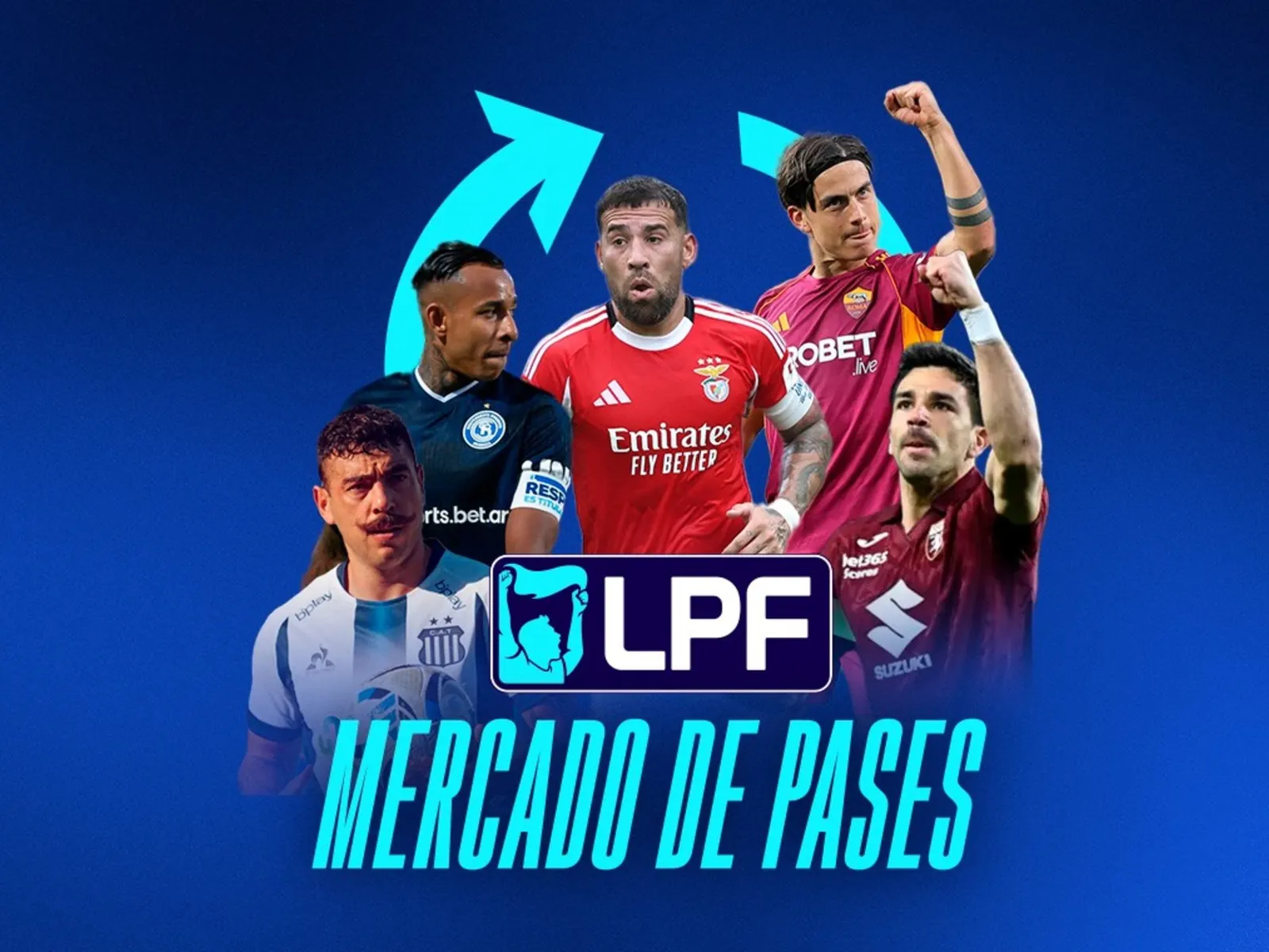 Jugadores de fútbol discutiendo en un mercado de pases.