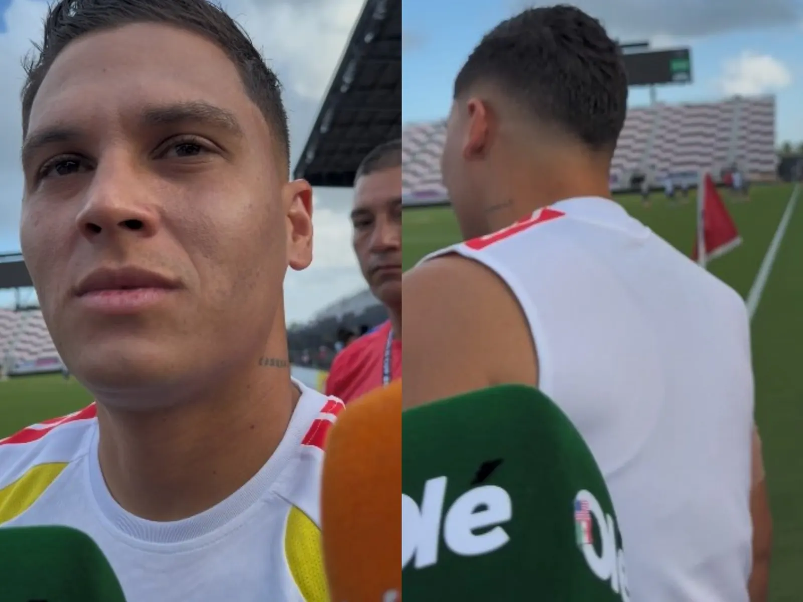 Juan Fernando Quintero con la camiseta de River Plate en acción.