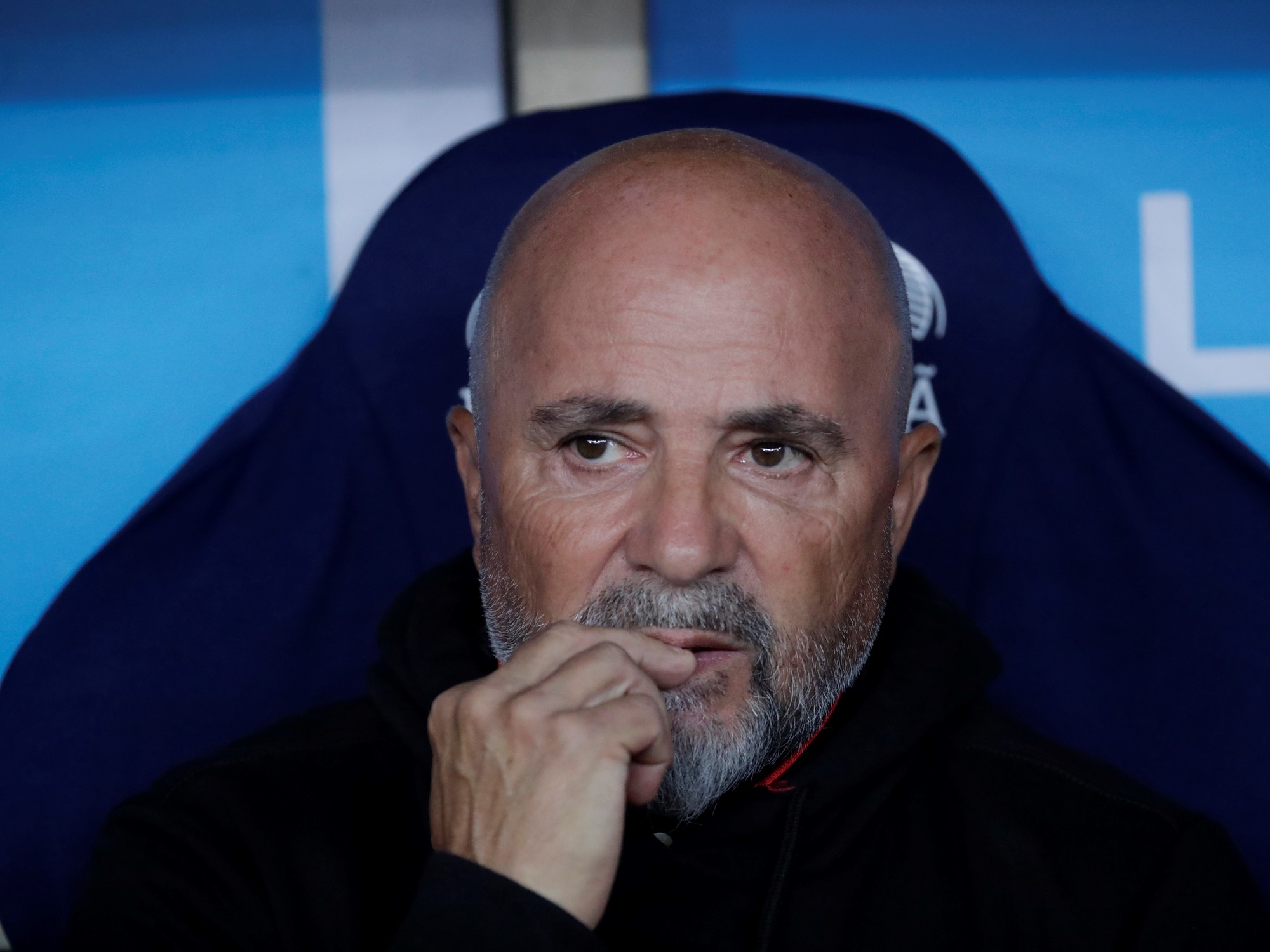 Jorge Sampaoli durante una sesión de entrenamiento con el equipo de Talleres.