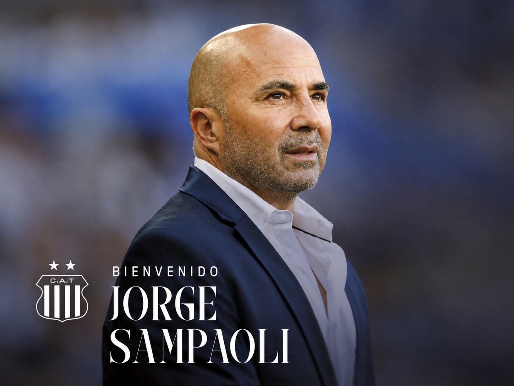 Jorge Sampaoli, nuevo director técnico de Talleres, con gesto serio