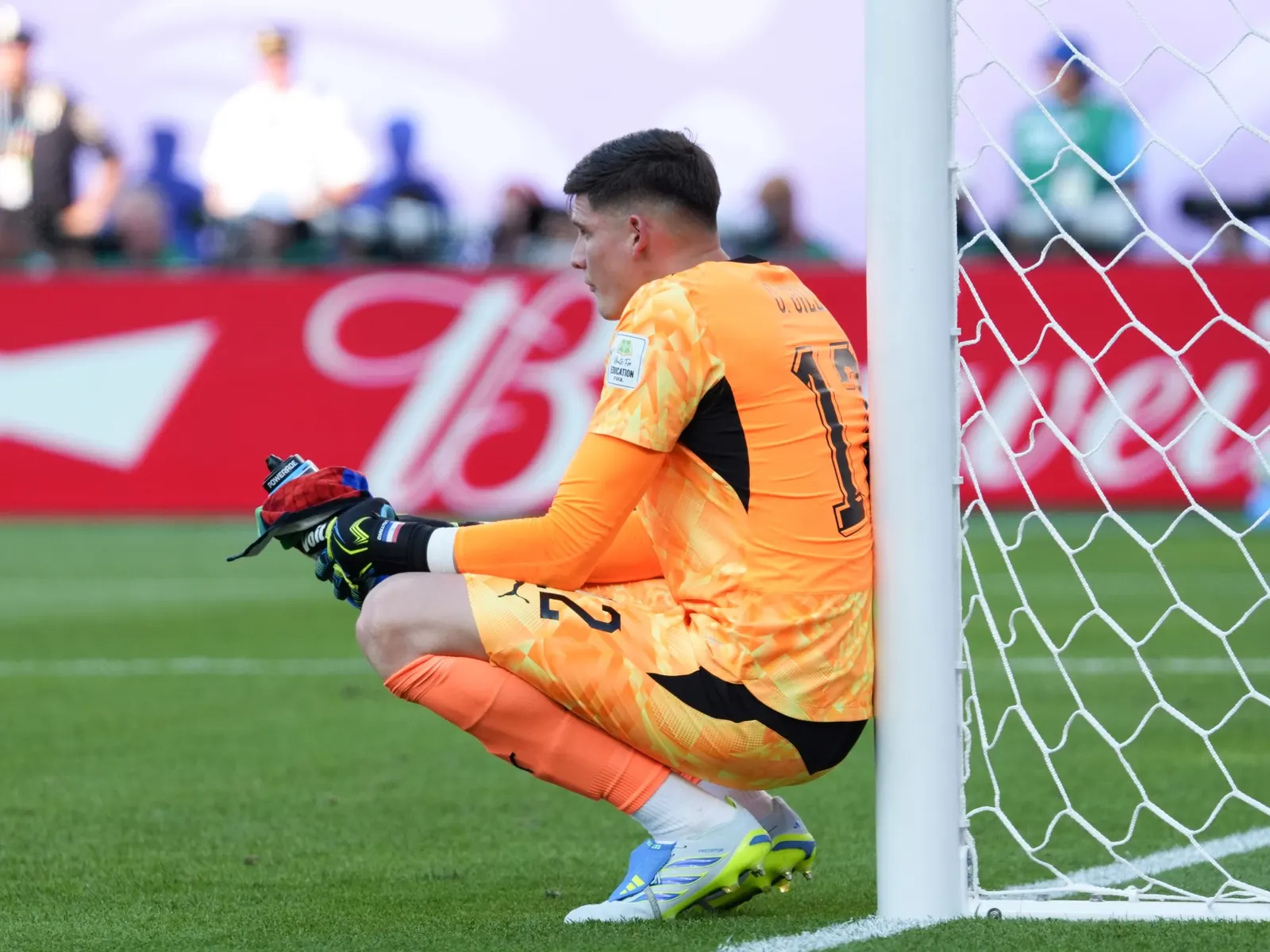 Orlando Gill, arquero de San Lorenzo, durante un partido.