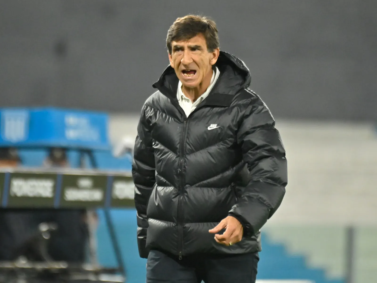 Gustavo Costas, director técnico de Racing, durante un partido.