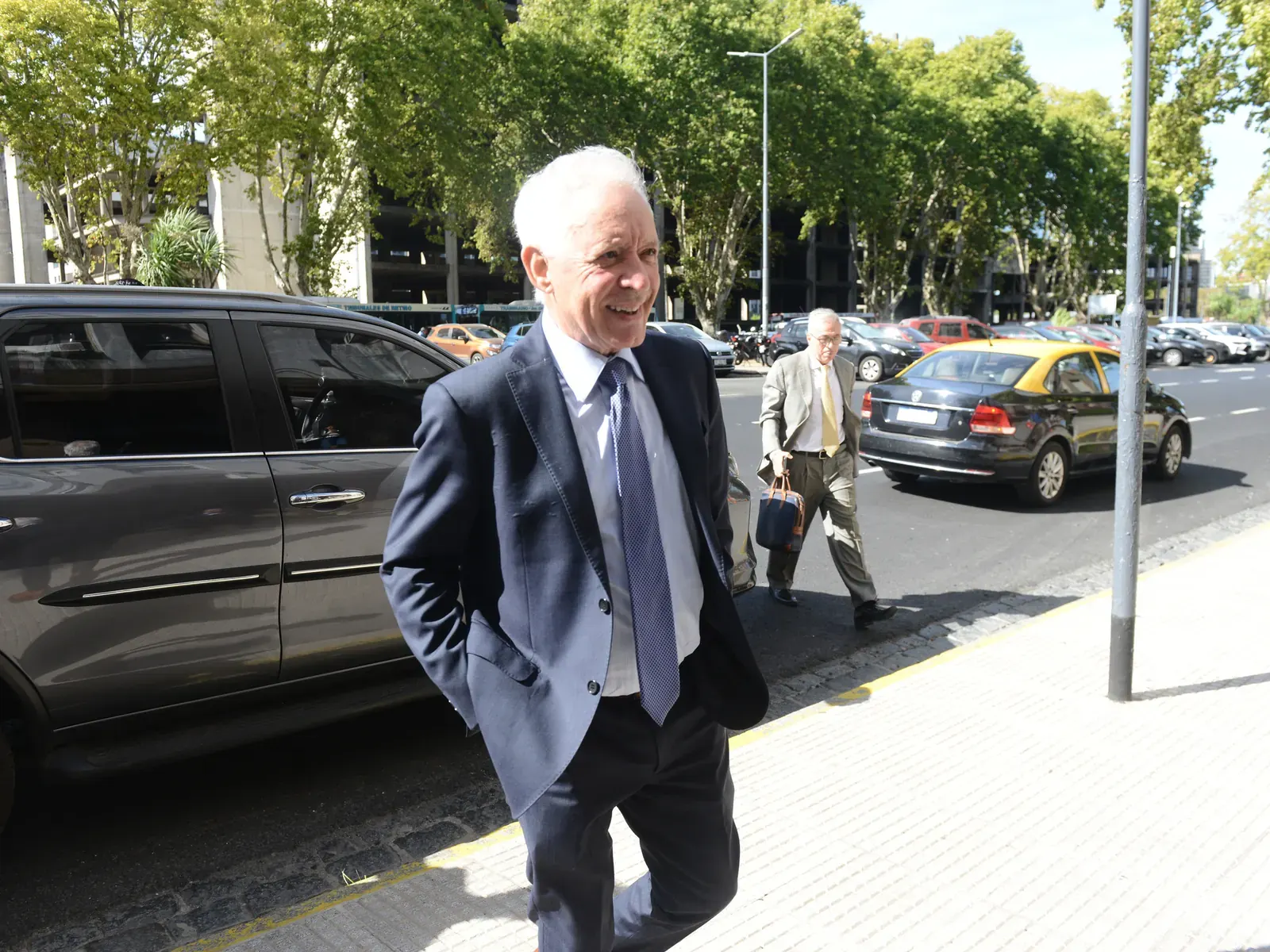 Víctor Blanco, ex presidente de Racing, durante un evento relacionado con el fútbol.