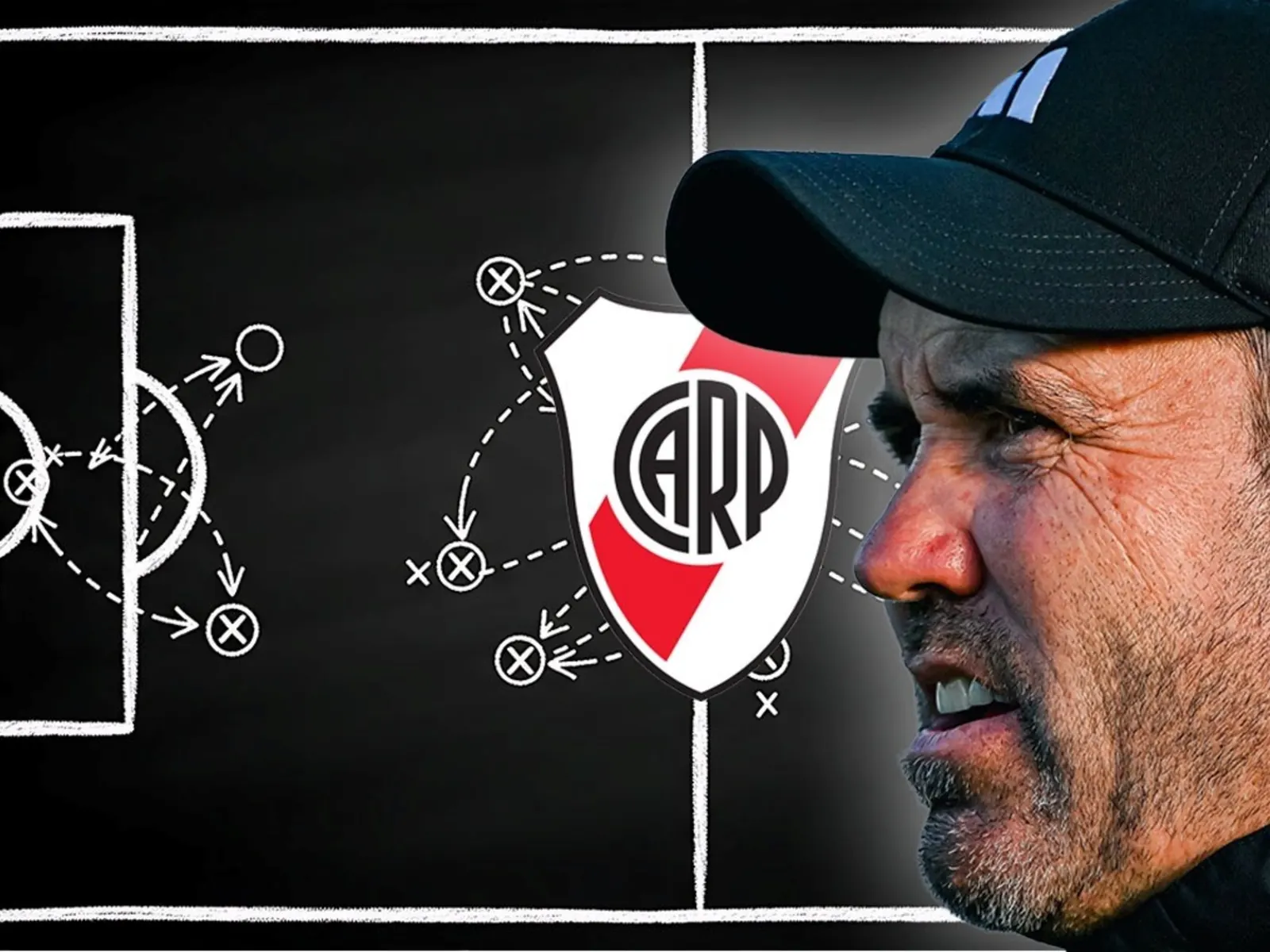 Eduardo Coudet dirige un entrenamiento de River Plate en el predio de Ezeiza, julio 2026