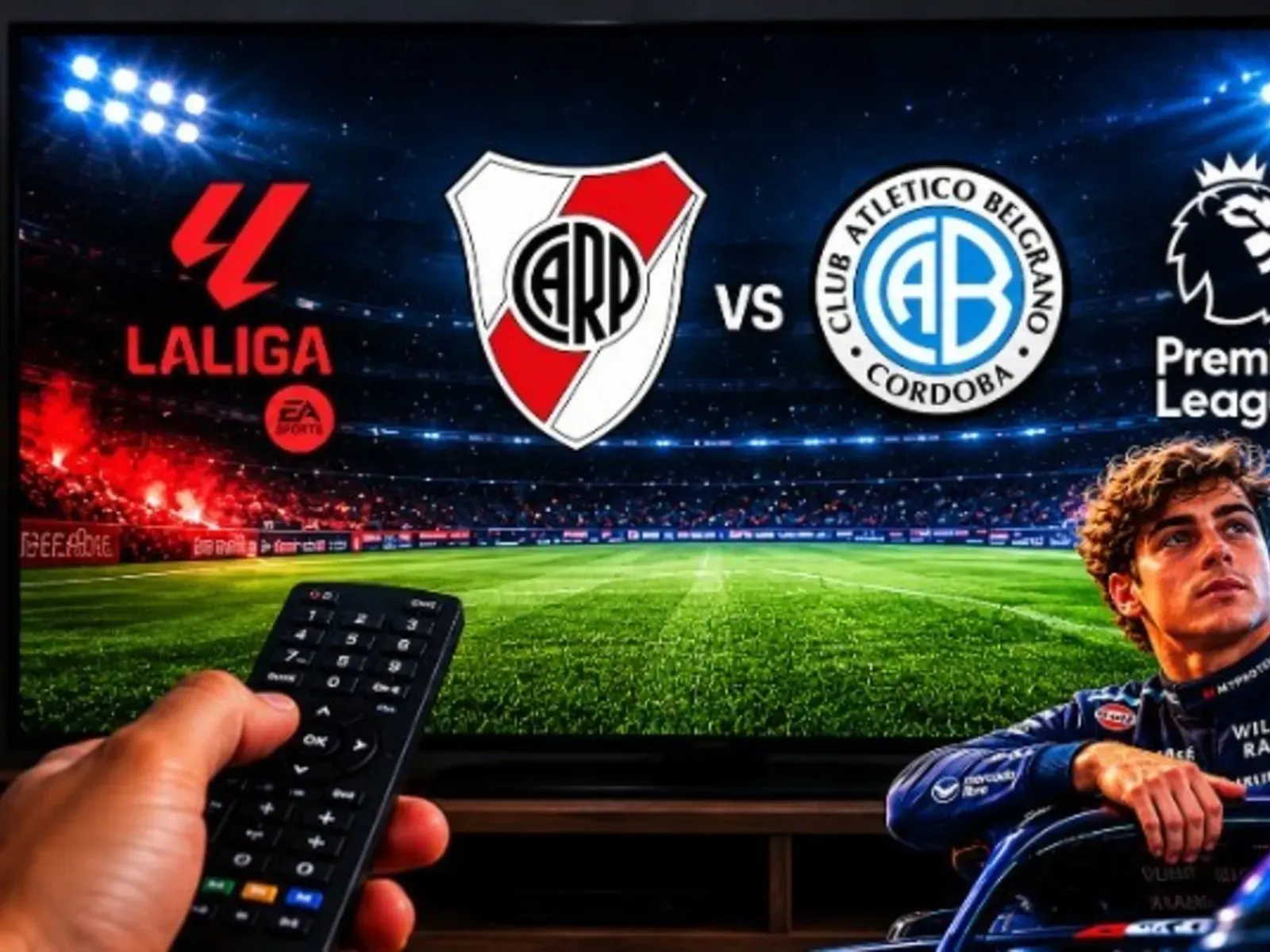 Imagen genérica de un partido de fútbol en Argentina con público y el balón en juego.