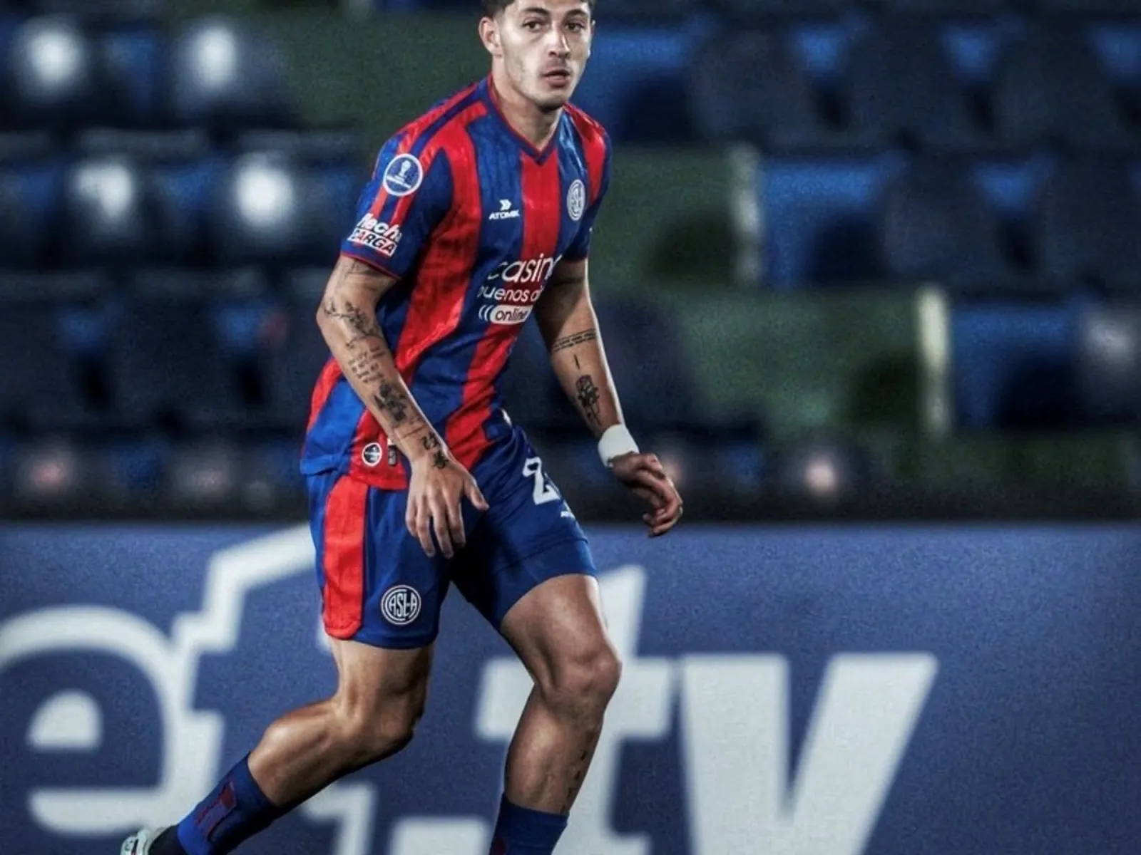 Gonzalo Abrego durante un entrenamiento de San Lorenzo en la Ciudad Deportiva, tras recuperarse de una lesión muscular